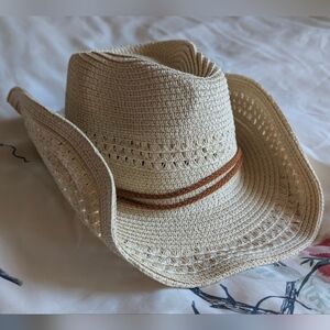 Cream Crochet Cowboy Hat